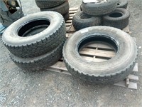 (3) Bridgestone M799 11R22.5 Tires