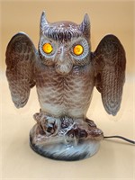 1950s Kron Porcelain Owl TV Lamp