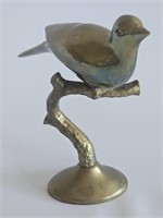 NICE VTG BRASS BIRD ON A PERCH