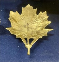 VIRGINIA METALCRAFTERS BRASS LEAF DISH