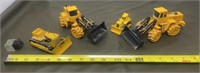 2 Volvo BM 1/50 size toys, 2 Dozers