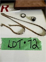 925 Necklace, Bracelet, & 2 Marked Rings