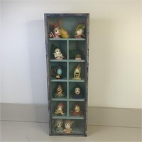 Display Shelf with UNUSUAL VINTAGE HAND PAINTED