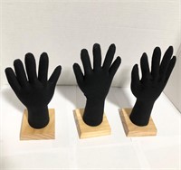 3 Pcs Soft Flexible Hand Mannequin with Wooden