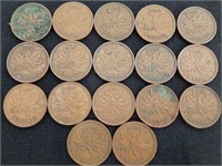 1937-1952 Canadian King George VI Pennies (17)