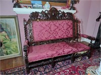 Carved Couch Settee