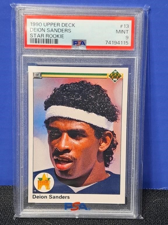 PSA Graded 9 1990 UD Deion Sanders Star Rookie