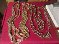 2 Silvertone Costume Chain Necklaces