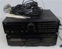 JVC double cassette deck and AM/FM receiver.