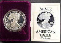 1989-S PROOF AMERICAN SILVER EAGLE OGP