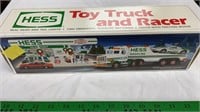 Hess toy truck and racer.