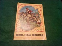 Vtg. Miami-Texas Christian 1956 Program