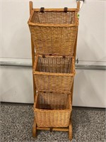 3 SHELF BASKET STORAGE WITH STAND - 46" TALL