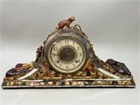 Tramp Art Camel Hump New Haven Mantel Clock