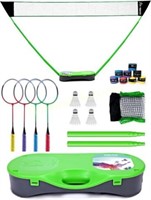 Peak Fits Portable Badminton Net Set  Green