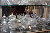 Crystal and decorative bowls and candy dish