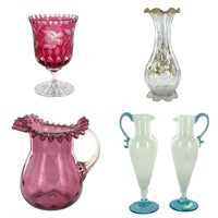 Vintage Hand Blown Art Glass- Venetian Balboa Ewer