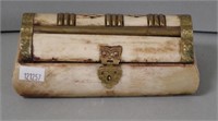 Indian bone & brass bound trinket casket