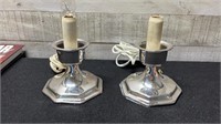 Pair Of Vintage Silver Plate Lights 6"