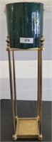 ANTIQUE BRASS STAND WITH ICE BUCKET