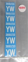 YW 3895233 Car Stickers. Multi-Sheets. Original.
