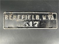BLUEFIELD WV #517 EXTENSION LICENSE PLATE CITY