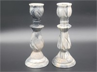 2- Marble Candlesticks are 8in Tall, as is