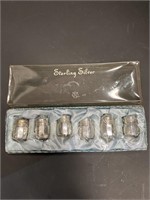 SET OF 6 STERLING SILVER SALT AND PEPPER SHAKERS