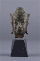 Chinese Carved Bronze Buddha Head