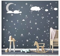 Easu Cloud Wall Sticker Decals Moon and Stars