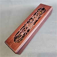 Fancy Chopstick & Rests Set in Carved Wood Box