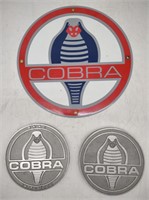(J) Shelby Cobra Roadster Porcelain Sign (12"