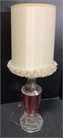 Vintage Crystal Red Stripe Lamp.