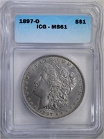 1897-O MORGAN DOLLAR ICG MS-61