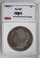 1893-O MORGAN DOLLAR RNG AU BU