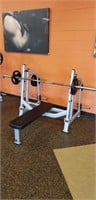 Atlantis bench press with four TKO 25 lb weights