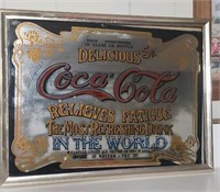 FRAMED COCA-COLA  ADVERTISING MIRROR
