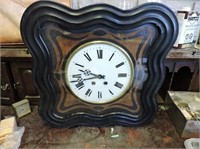 8 Day Wood Cased Wall Clock with Key & Pendulum