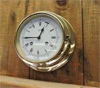 Varigo Brass Wall Clock, Made in Germany, 9" D
