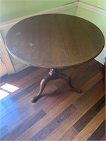 Round wood side table