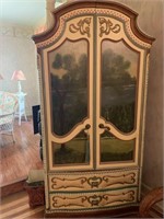 Entertainment Center - yellow with painted