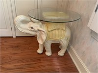 Elephant table base with glass top
