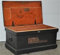 Unusual early wooden carpenter's tool chest