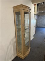 Light colored curio cabinet