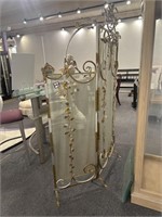 Silver and gold floral design screen