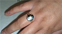 Unmarked Gold Ring w/ Eastern Star inlaid