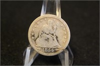 1854 Seated Liberty Silver Quarter