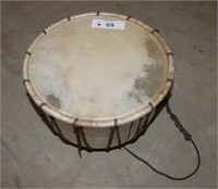 Steel Base Hide Skin Side Drum Instrument 8"h