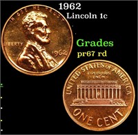 Proof 1962 Lincoln Cent 1c Grades Gem++ Proof Red