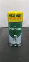 (2) Pack Men Mitchum Unscented Deodorant Gel